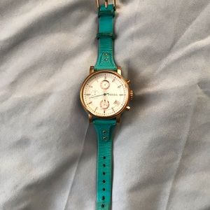 Rose gold Fossil watch
